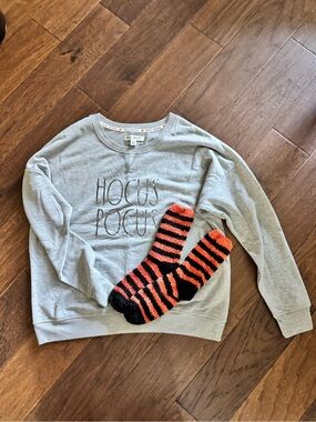 Rae Dunn Hocus Pocus Halloween Sweatshirt and Socks Set